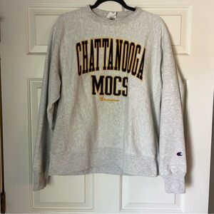 Champion Gray Sweatshirt crewneck with Chattanooga Mocs UTC